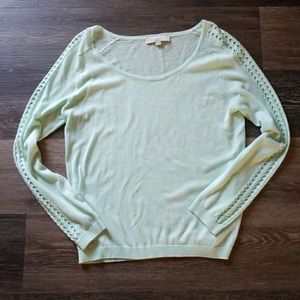 LOFT mint green light cotton sweater